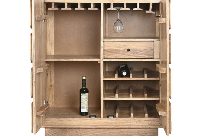 Mueble bar acacia mdf 90x45x100 natural
