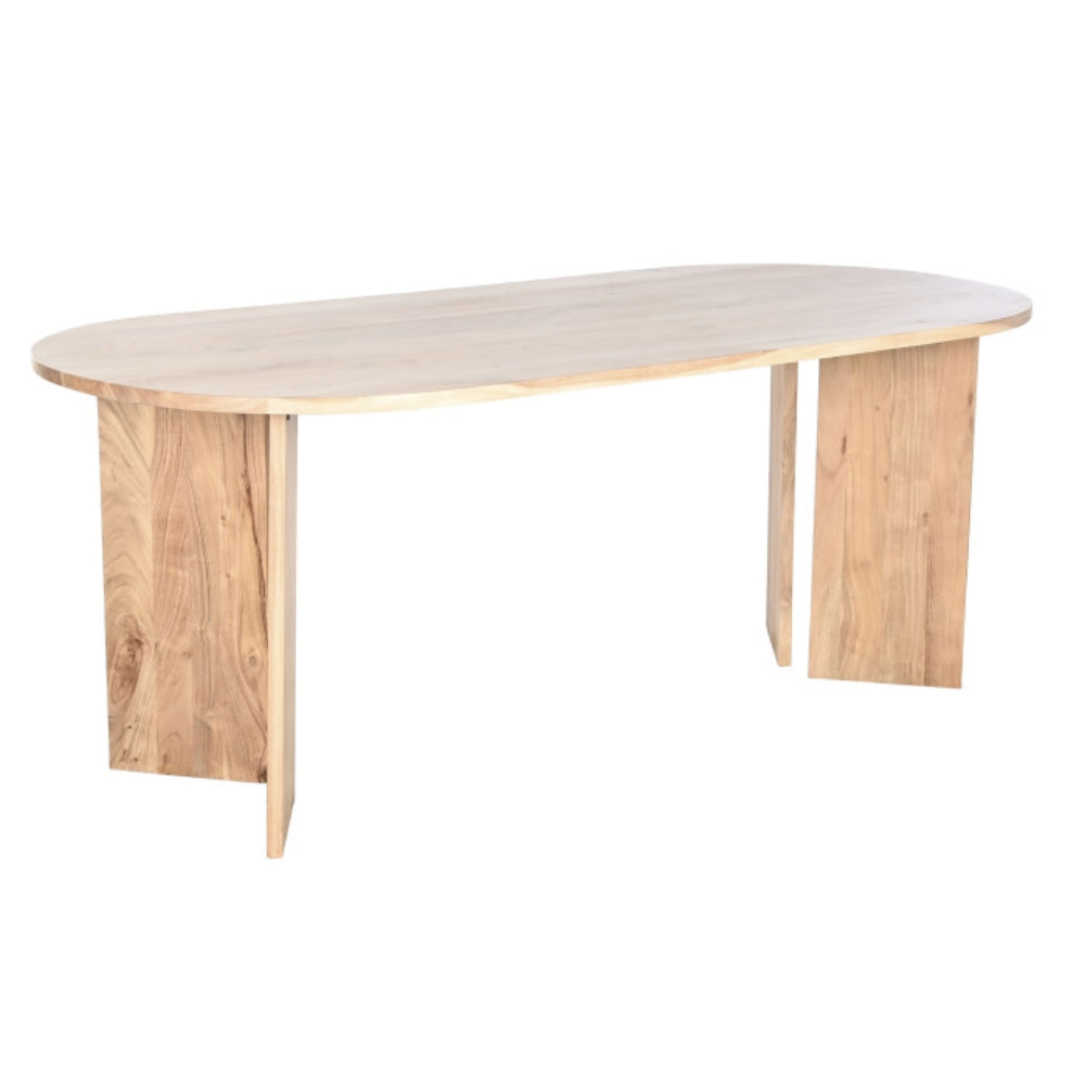 Mesa de comedor de acacia 200 × 90 × 76 cm