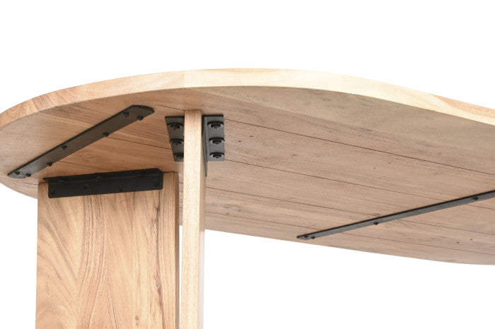 Mesa de comedor de acacia 200 × 90 × 76 cm