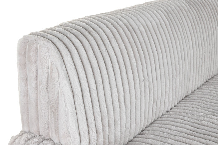 Sofá de Poliéster Efecto Pelo Beige 198 × 84 × 79 cm