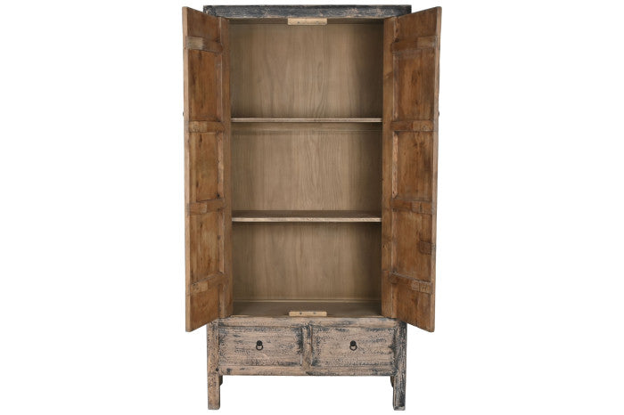 Armario de olmo macizo 100x50x200 cm – 2 puertas y 2 cajones