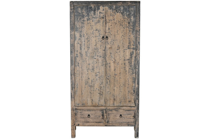 Armario de olmo macizo 100x50x200 cm – 2 puertas y 2 cajones