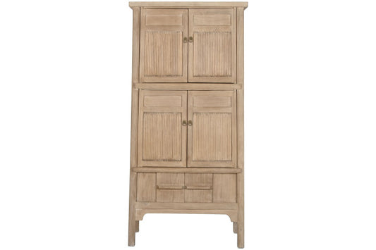 Armario olmo macizo 92x42x189 4 puertas 1 cajón natural