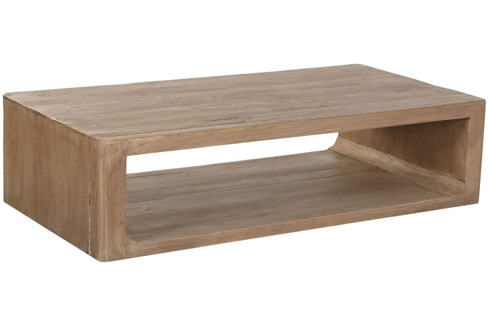Mesa centro olmo macizo 140x71x35 cm natural