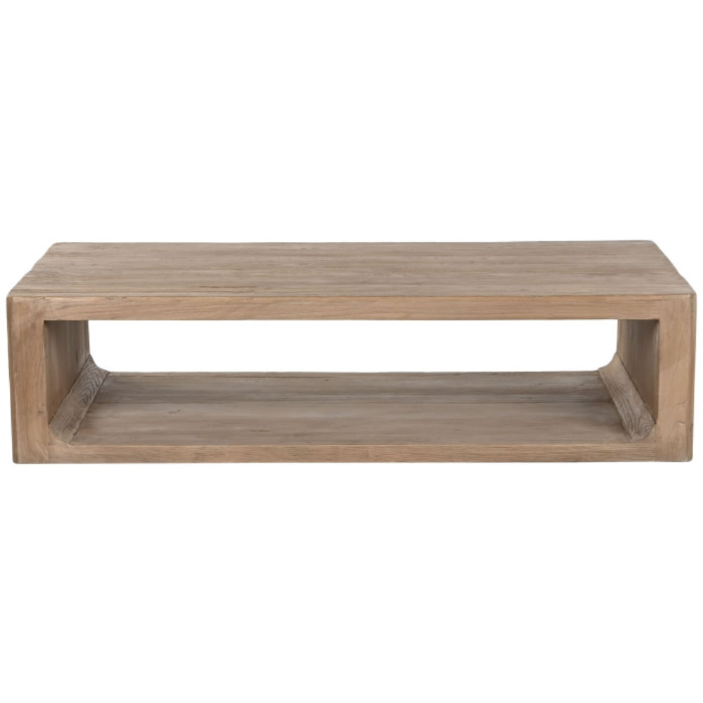 Mesa centro olmo macizo 140x71x35 cm natural