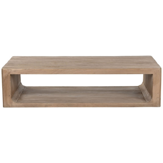Mesa centro olmo macizo 140x71x35 cm natural