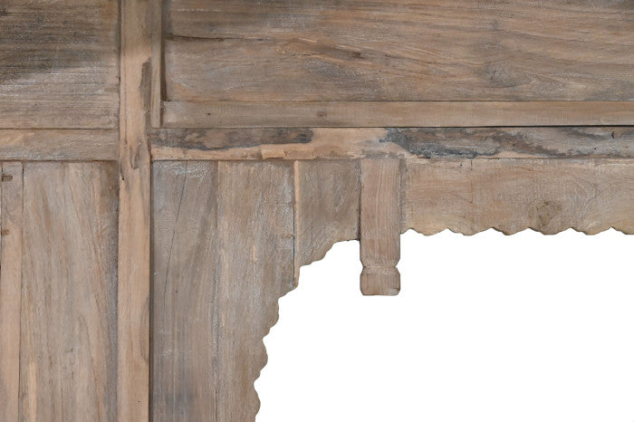 Cama con dosel teca 225x160x206 tallada decapé