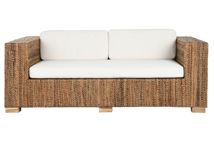 Sofá Fibra Teca 192x92x65 3 Plazas + Cojines