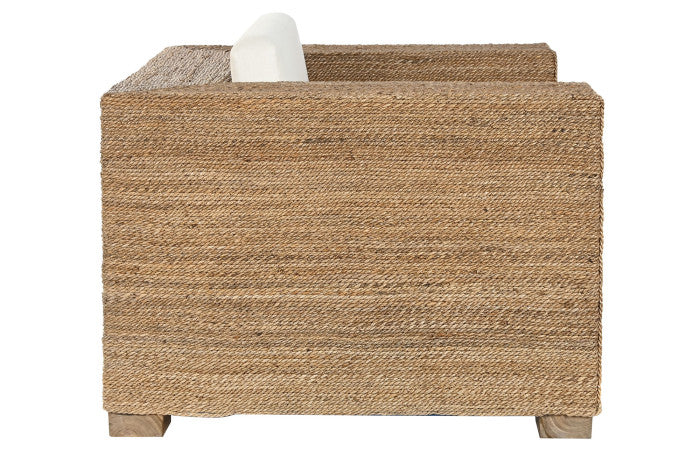 Sillón de Fibra y Teca con Cojines – 117 x 92 x 65 cm