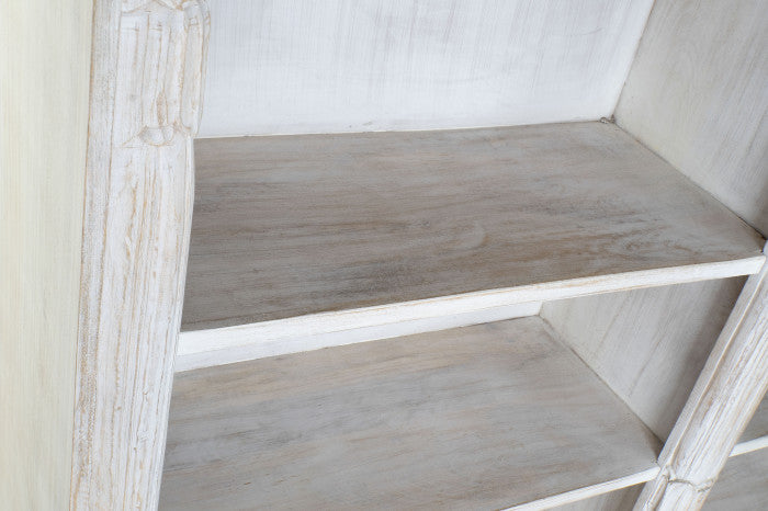 Estantería de Mango y MDF Tallado – 180 x 40 x 200 cm – Blanco