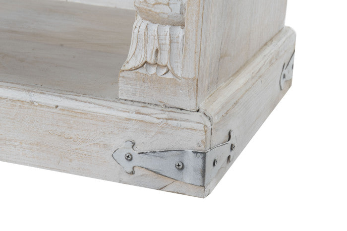 Estantería de Mango y MDF Tallado – 180 x 40 x 200 cm – Blanco