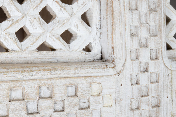 Estantería de Mango y MDF Tallado – 180 x 40 x 200 cm – Blanco