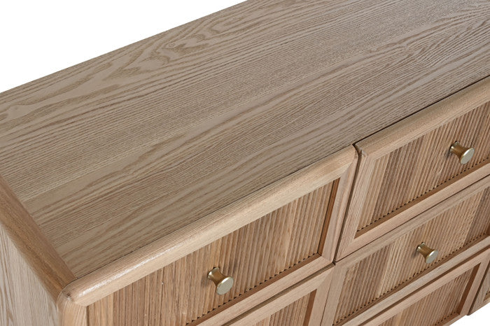 Cómoda pino MDF 120x34x75 natural