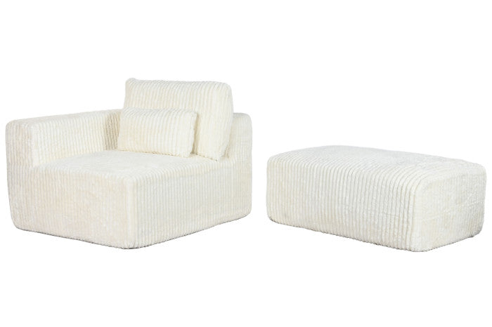Sofá Poliéster 220x158x91 Modular Pana Crema