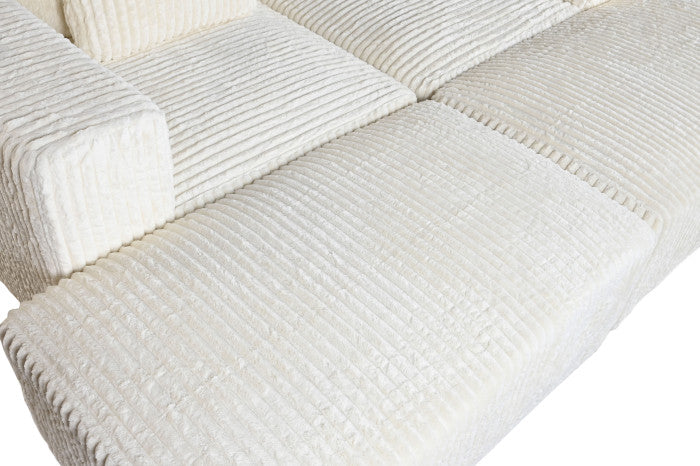 Sofá Poliéster 220x158x91 Modular Pana Crema