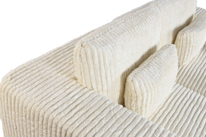 Sofá Poliéster 220x158x91 Modular Pana Crema