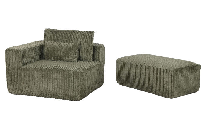 Sofá Poliéster 220x158x91 Modular Pana Verde