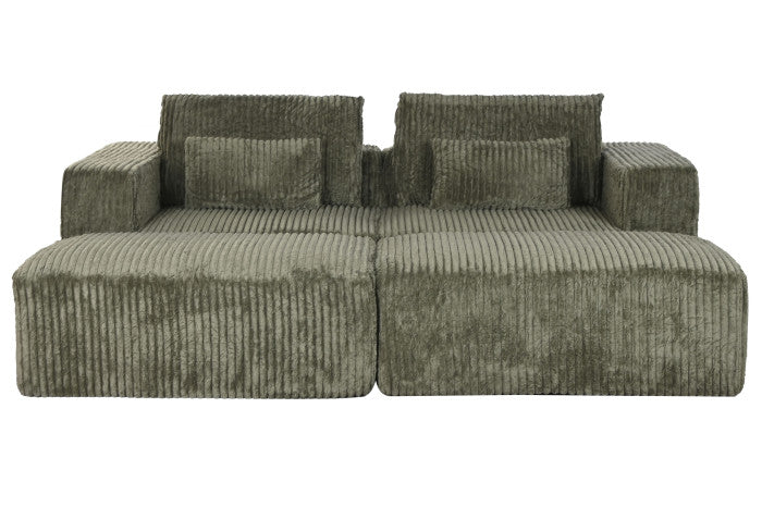 Sofá Poliéster 220x158x91 Modular Pana Verde