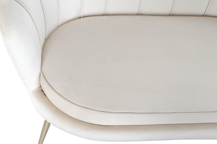 Sofá poliéster metal 130x77x83 cm crema