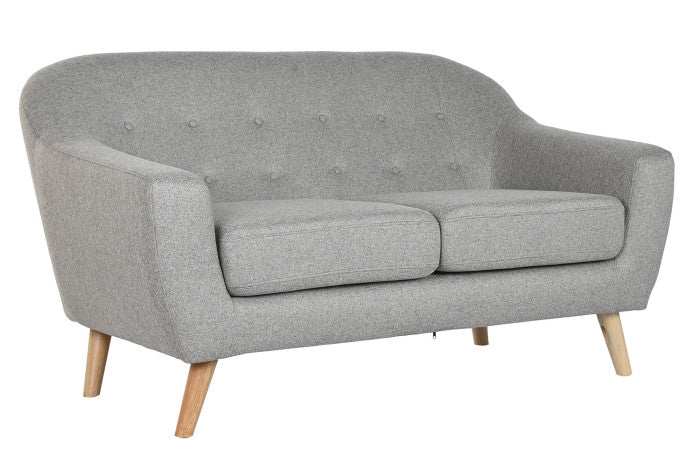 Sofá poliéster rubberwood 146x84x82 2 plazas gris