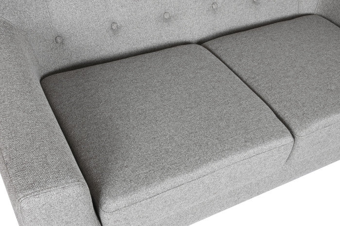 Sofá poliéster rubberwood 146x84x82 2 plazas gris