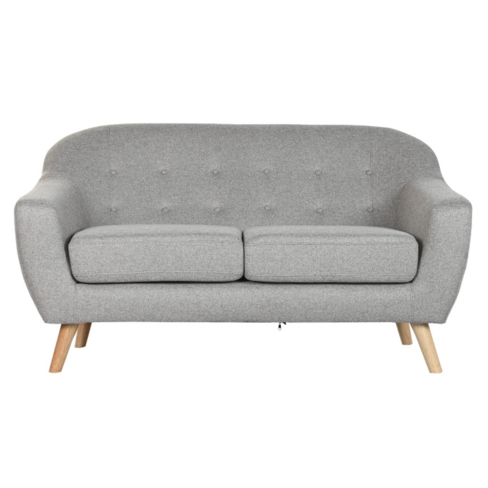 Sofá poliéster rubberwood 146x84x82 2 plazas gris