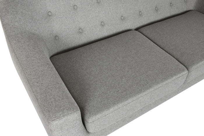 Sofá poliéster rubberwood 172x82x82 cm 3 plazas gris