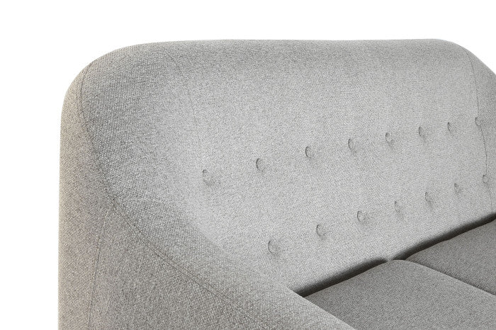 Sofá poliéster rubberwood 172x82x82 cm 3 plazas gris