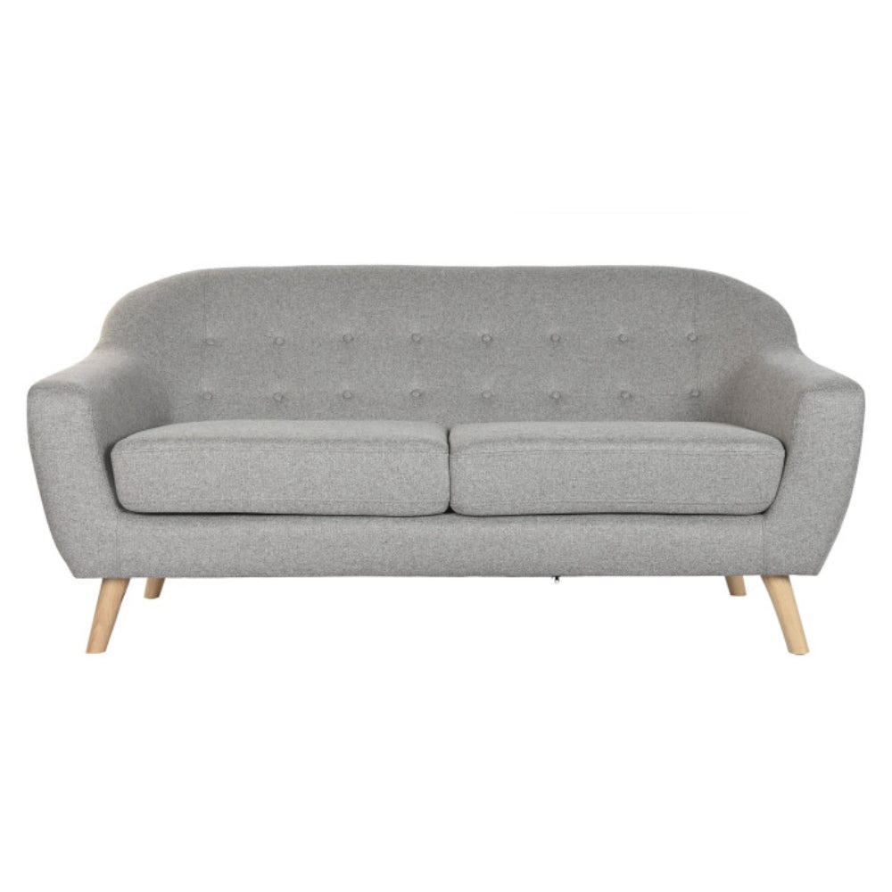 Sofá poliéster rubberwood 172x82x82 cm 3 plazas gris