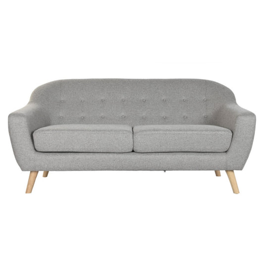 Sofá poliéster rubberwood 172x82x82 cm 3 plazas gris