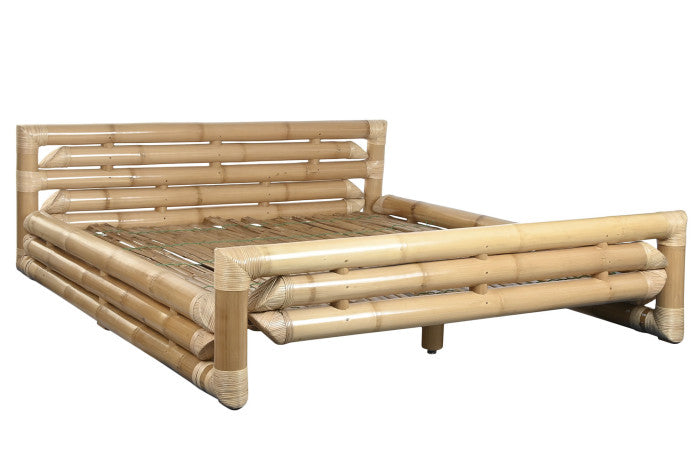 Cama de Bambú y Ratán Natural para Colchón 180x200