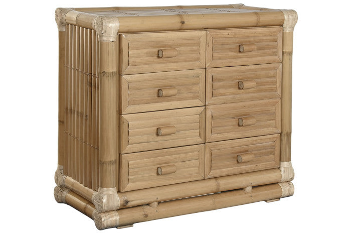 Cómoda bambú y ratán 112x50x95 natural