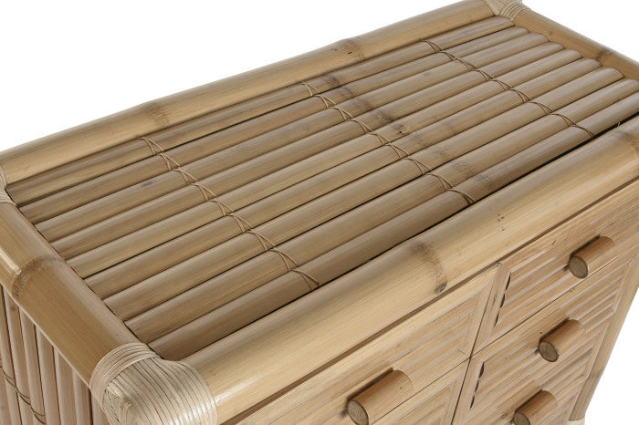 Cómoda bambú y ratán 112x50x95 natural