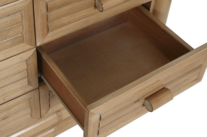 Cómoda bambú y ratán 112x50x95 natural