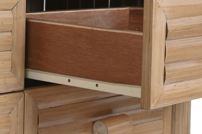 Cómoda bambú y ratán 112x50x95 natural