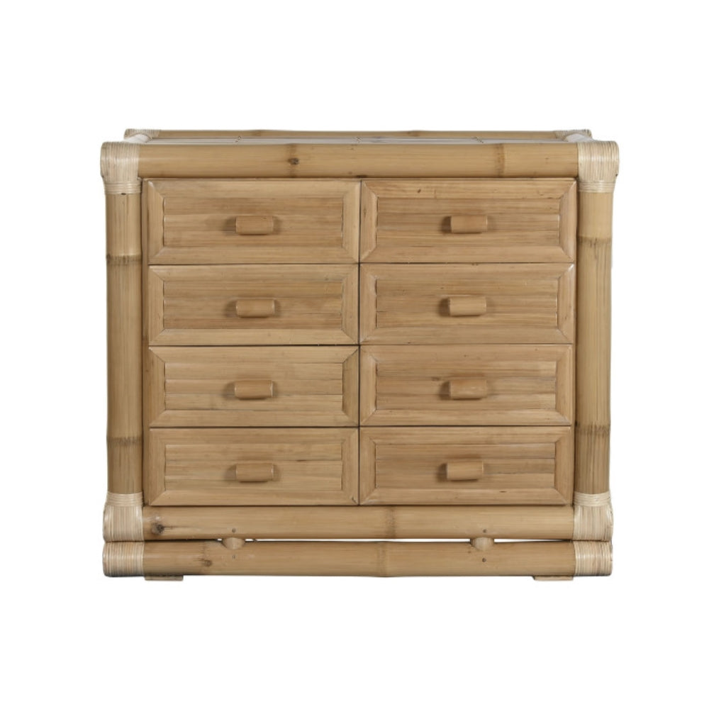 Cómoda bambú y ratán 112x50x95 natural