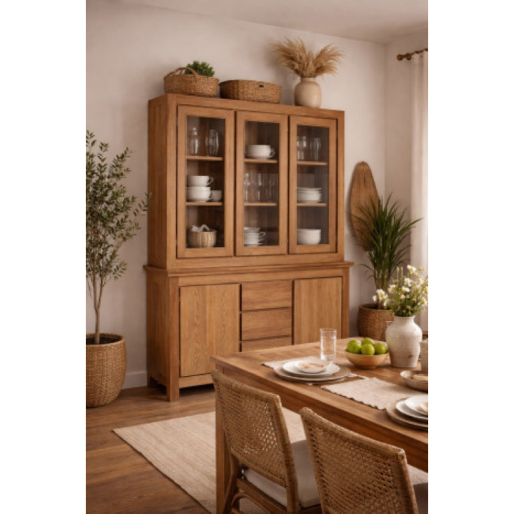 Vitrina teca reciclada cristal 160x45x210