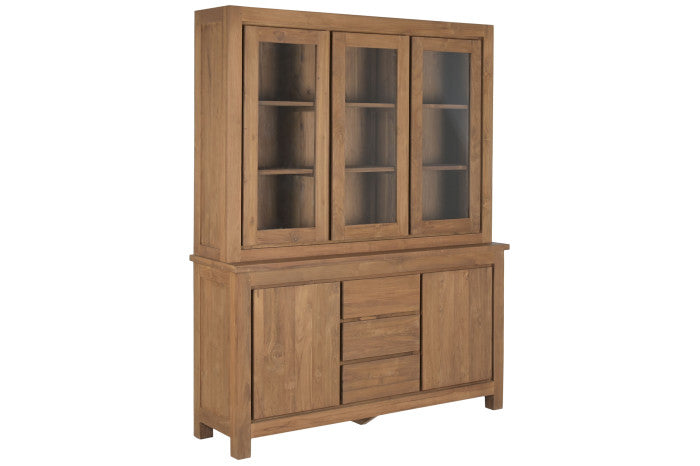 Vitrina teca reciclada cristal 160x45x210