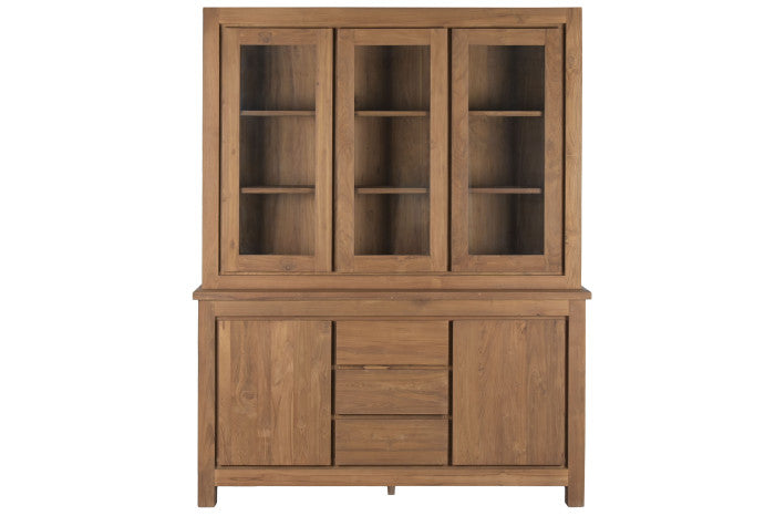 Vitrina teca reciclada cristal 160x45x210