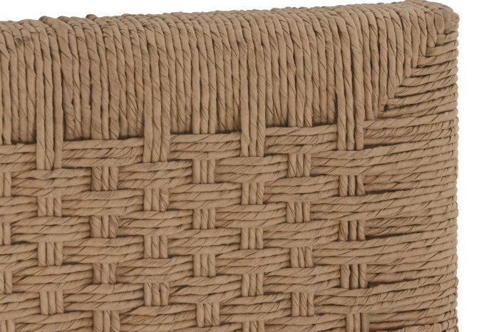 Cabecero de Cama de Teca y Fibra Natural 165 × 105 cm