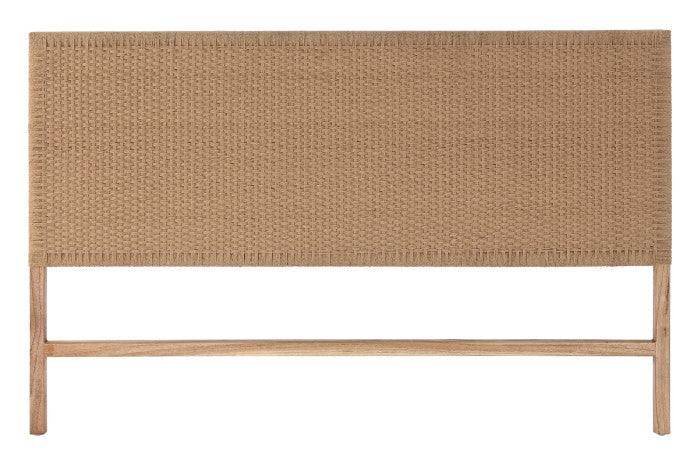 Cabecero de Cama de Teca y Fibra Natural 165 × 105 cm