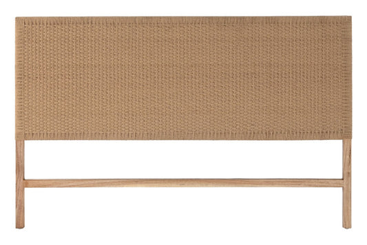 Cabecero de Cama de Teca y Fibra Natural 165 × 105 cm