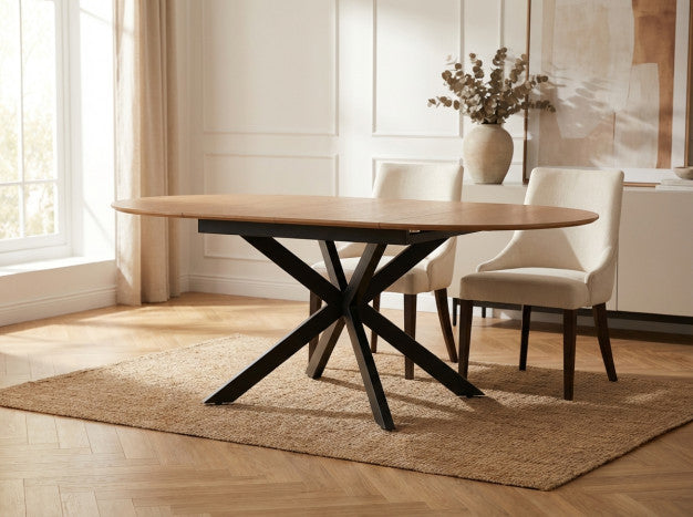 Mesa Comedor Metal MDF 120x120x75 – Extensible hasta 200 cm