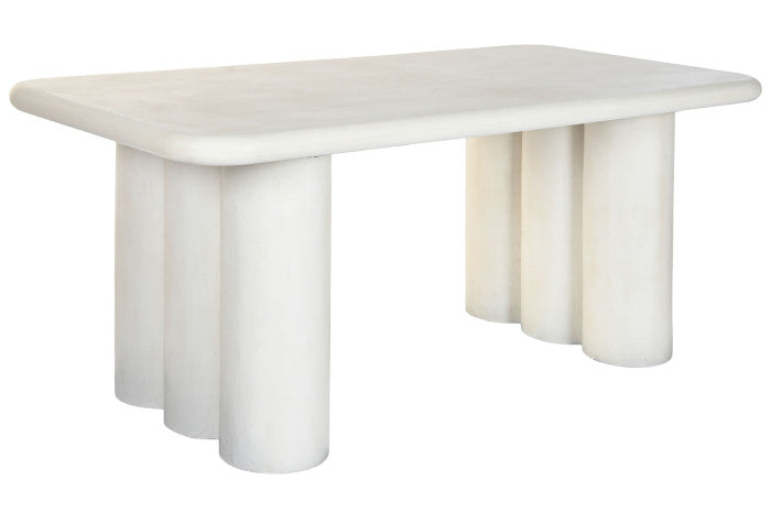 Mesa Comedor Resina MDF 180x90x76 – Rugoso Blanco