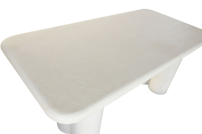 Mesa Comedor Resina MDF 180x90x76 – Rugoso Blanco