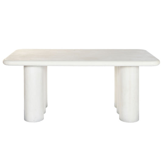 Mesa Comedor Resina MDF 180x90x76 – Rugoso Blanco