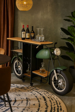 Botellero hierro abeto 188x59x99 moto verde oscuro