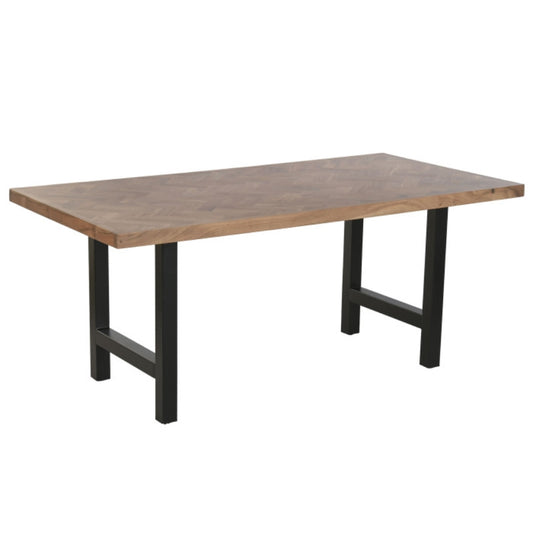 Mesa comedor acacia metal 180x90x76