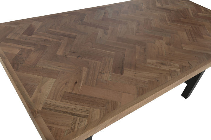 Mesa comedor acacia metal 180x90x76