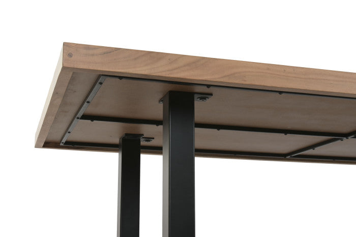 Mesa comedor acacia metal 180x90x76